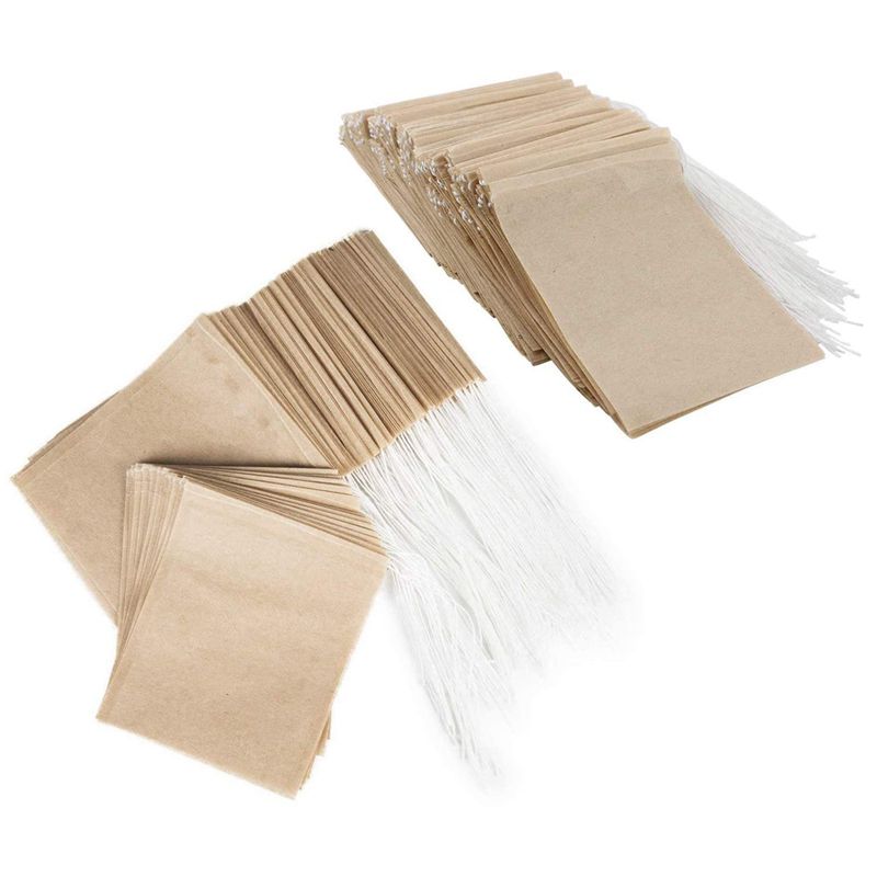 600 Pcs Disposable Tea Bags with Drawstring Safe Strong Penetration Unbleached Paper for Loose Leaf Tea and Coffee