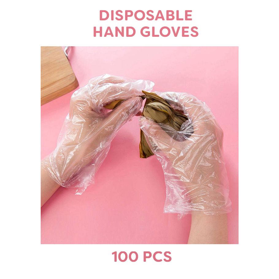 100 Pcs Waterproof Disposable Transparent Gloves For Housework