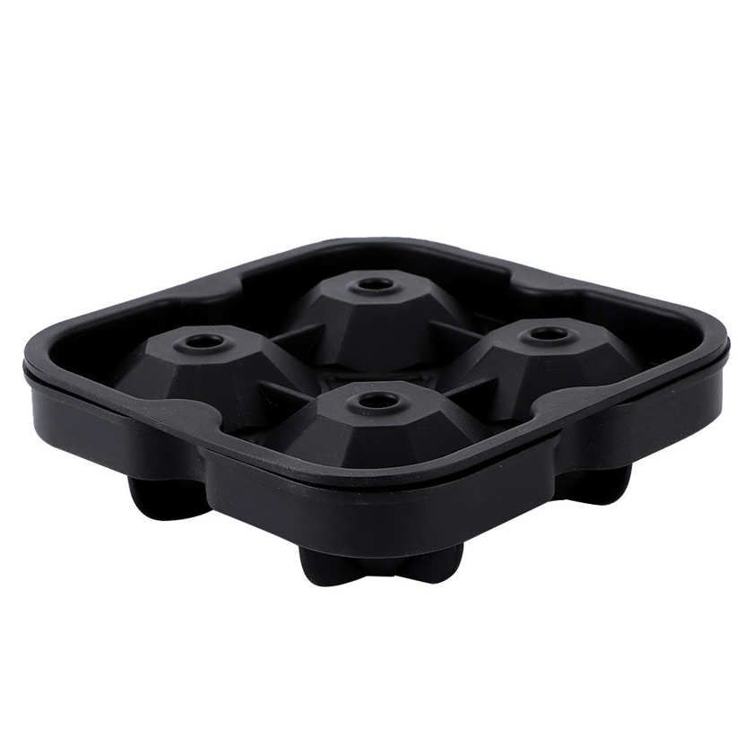 4 Holes Diamond Shaped Ice Ball Mold Maker Silicone Cubes Tray for Party Bar Cocktails