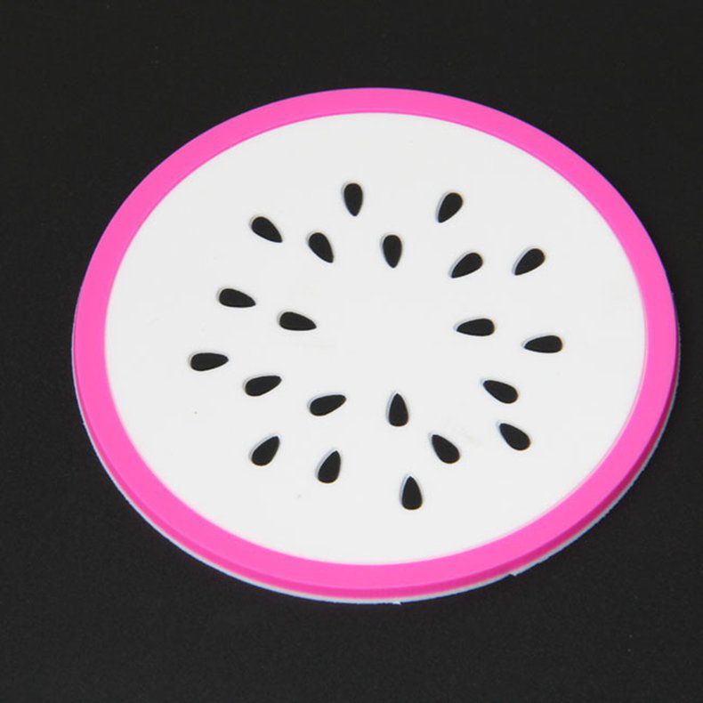 Colorful jelly fruit shape coaster silicone cup mat Creative non-slip
