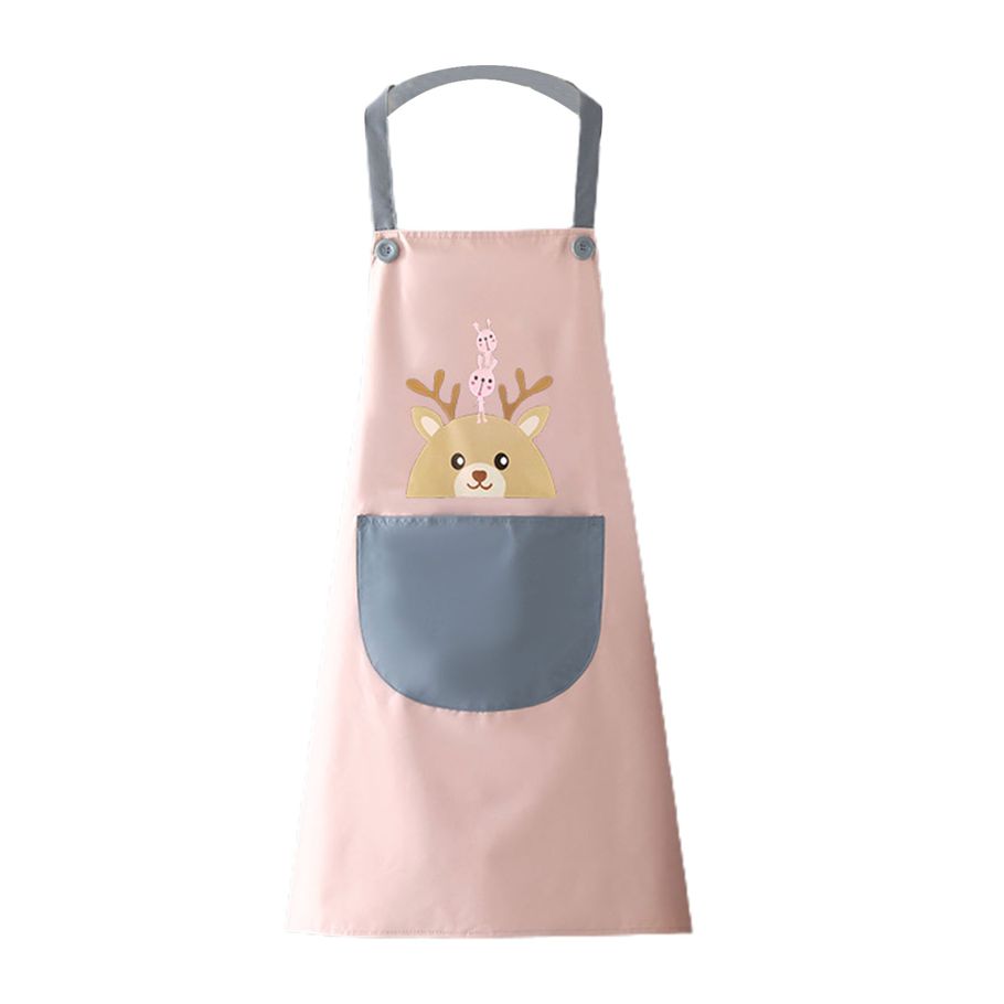 Apron Household Oil-proof Korean Style Waterproof Cartoon Cooking Overalls for Home