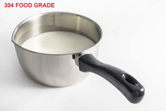 Milk Pan with Bakelite Long Handle - 16cm - Silver