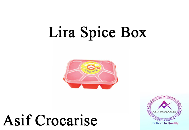 Lira Plastic 6 Containers Spice Box - Multicolor