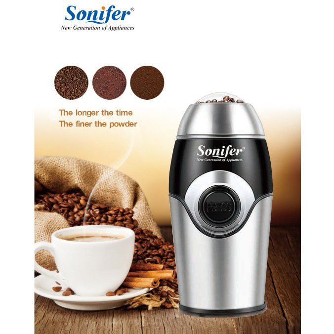SONIFER Portable Electric Coffee Grinder Maker Beans Mill Herbs Nuts SF-3507