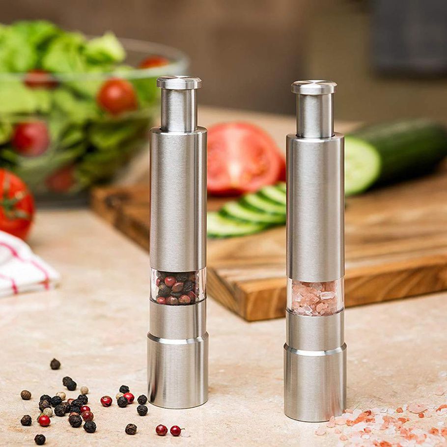 Handmade professional stainless steel small pepper grinder & muller, mills spice seasoning condiment salt and pepper mill