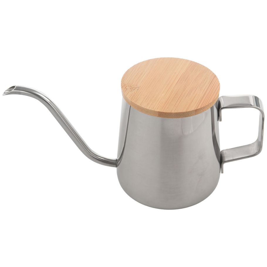 Individual 350Ml Long Narrow Spout Coffee Pot Gooseneck Kettle Stainless Steel Hand Drip Kettle Pour Over Coffee And Tea Pot With Wooden Cover Exquisite Product