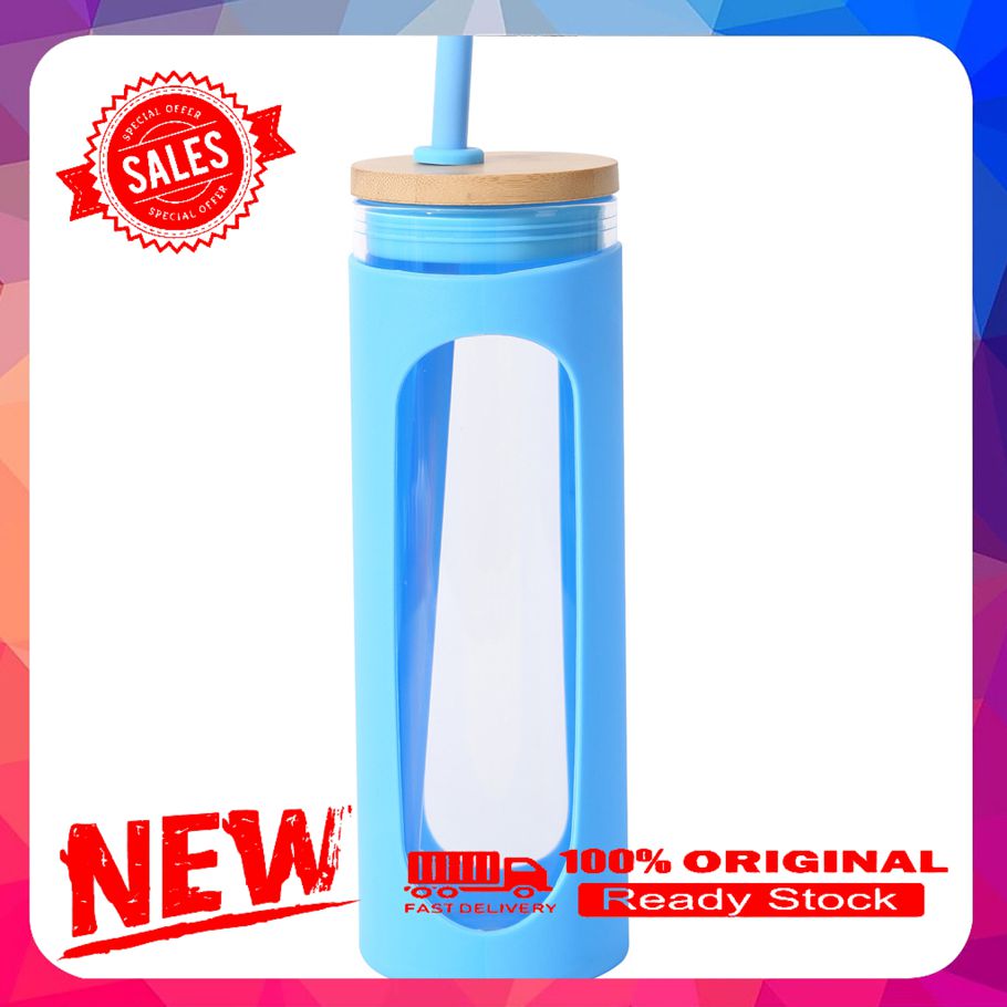 600ML Water Bottle Insulation Cover Exquisite Workmanship Non-slip Summer Translucent Beverage Straw Cup for Home