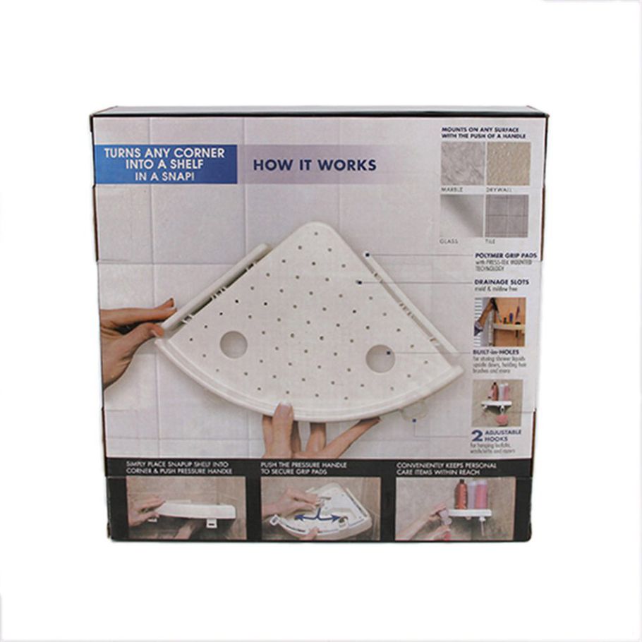 MA Multifunctional Triangle Shape Plastic Practical Home Kitchen Bathroom Basket-white