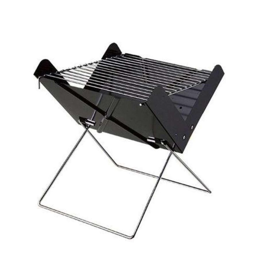 Picnic Time Portable Folding Charcoal Bbq Mini Grill With Carrying Tote - Black