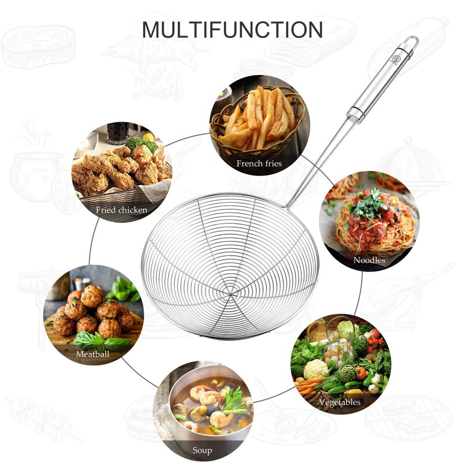 Stainless Steel Spider Strainer, Pasta Ladle, Spaghetti, Frying Noodles In The Kitchen 1 Pcs