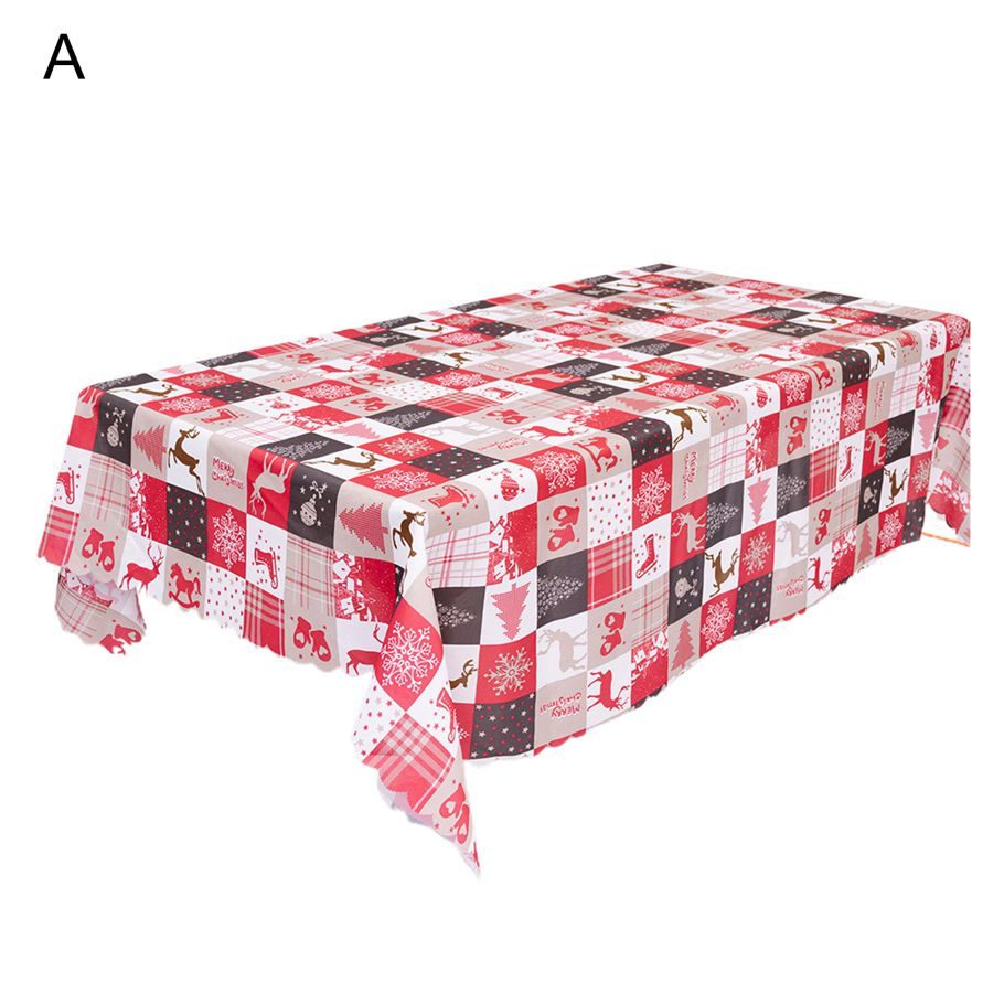 Table Cloth Creative Dustproof Christmas Printed Tear Resistance Rectangle Fabric Dining Table Cover for Kitchen