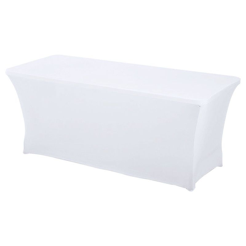 Stretch Lycra Spandex Tablecloth Table Cover for Wedding Party Banquet White 4Ft