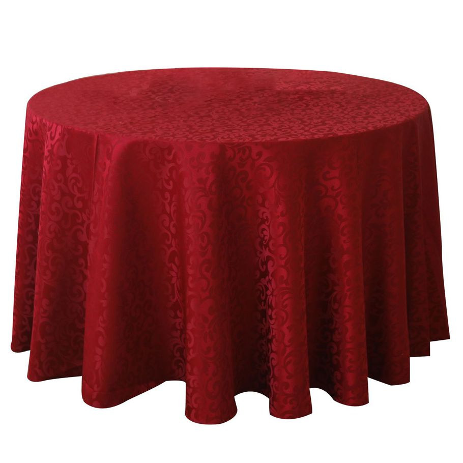 Tablecloths Machine Washable Neat Edges Round Spillproof Polyester Fabric Table Cover for Home