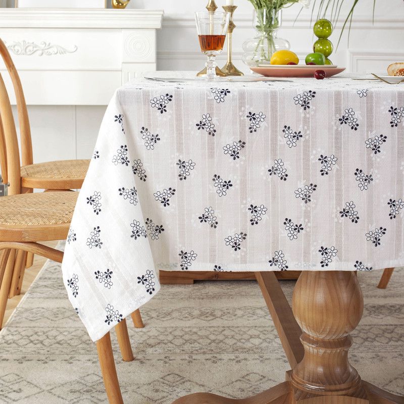 Sunflower Table Cloth Cotton Jacquard Daisy Table Cloth Table Runner for Wedding Dining New Year Xmas Table Covers 120x160cm