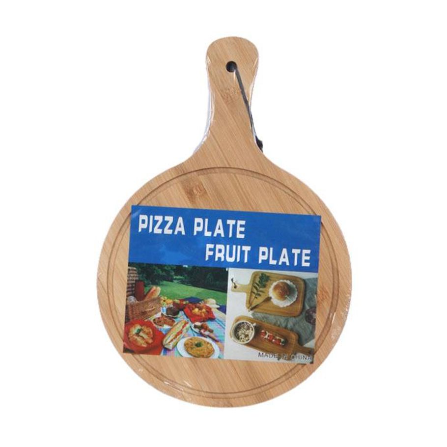 8 Inch Wooden Pizza Platter - Brown