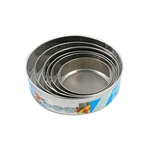 6 pcs Set Durable Stainless Steel Round Flour/Rice Flour/Mesh Sifter - Silver