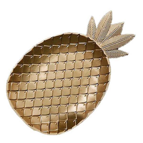 Nordic Decorative Tray Gold Pineapple Shape Serving Tray Jewelry Pallet Fruit Snack Dish Table Storage Organizer (Large)