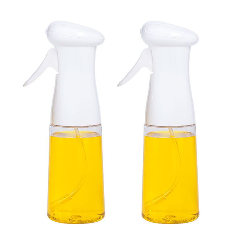 2Pcs Plastic Multifunction Portable Oil Bottle Spray Vinegar Sprayer Oil Bottle for Kitchen BBQ Picnic -White