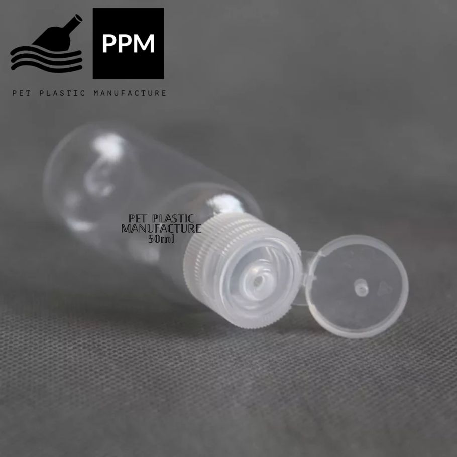 Plastic Oil Bottle Tiptop Cap 5 Piece Combo Pack 50Ml Transparent