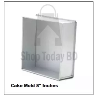 Aluminium Square Shape Cake Mold 8" Inches