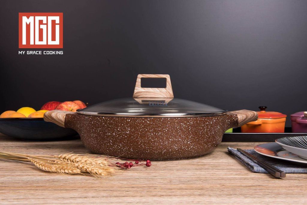 MGC Granite Marble Coating Nonstick Multi Pan With Cover - 32 cm