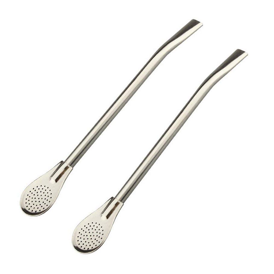 Set of 2 pcs ~ Stainless Steel Yerba Mate Tea Bombilla Gourd Drinking Straw Filtered Exquisite Product