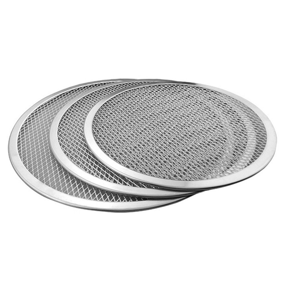 4X Professional Round Pizza Oven Baking Tray Barbecue Grate Nonstick Mesh Net(14 Inch)