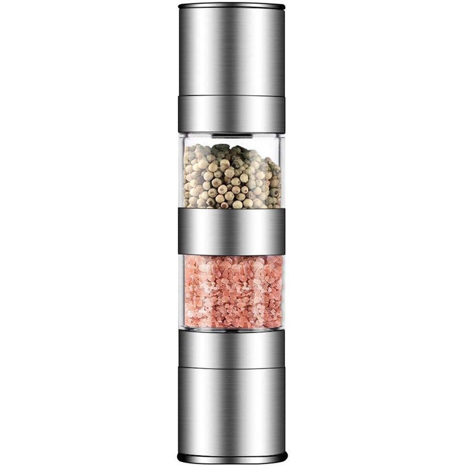 Individual 2 In 1 Salt And Pepper Grinder Set,Stainless Steel Salt Grinder With Adjustable Ceramic Rotor, Salt Mill And Pepper Mill Shaker,Dual Mill Spice Jar Exquisite Product