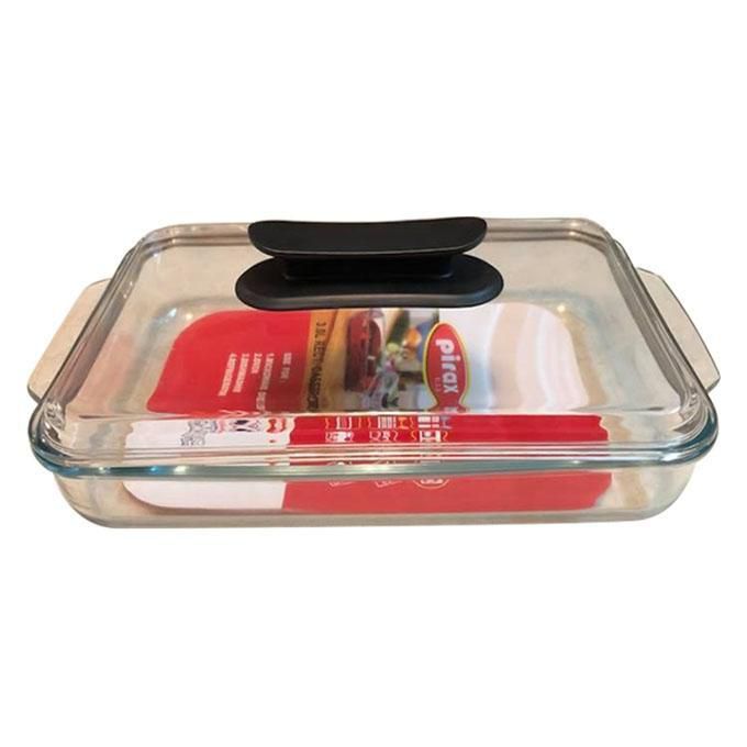 Oven Proof Glass Serving Dish with Glass Lid - Transparent