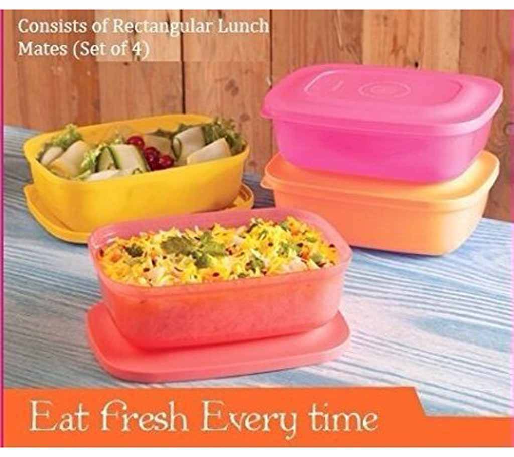 4pcs Plastic Lunch Box Set - 500ml