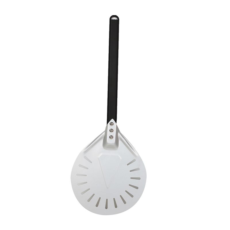 Pizza Turning Small Pizza Peel Paddle Short Round Pizza Tool Non Slip Handle 8Inch Perforated Pizza Shovel Aluminum