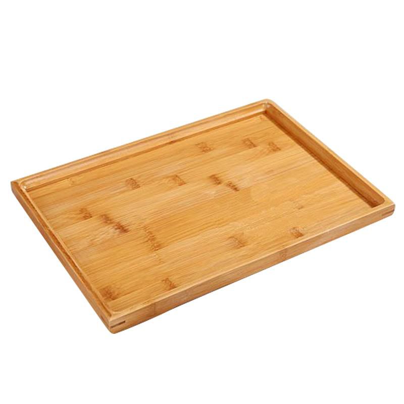 Wooden Serving Tray Kung Fu Tea Cutlery Trays Storage Pallet Fruit Plate Decoration 6 Sizes Japanese Food Bamboo Rectangular 37x26Cm