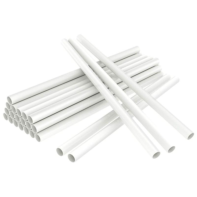 White Cake Dowel Rods for Tiered Cake Construction and Stacking Supporting Cake Round Dowels Straws 9.5 Inch 22 PCS