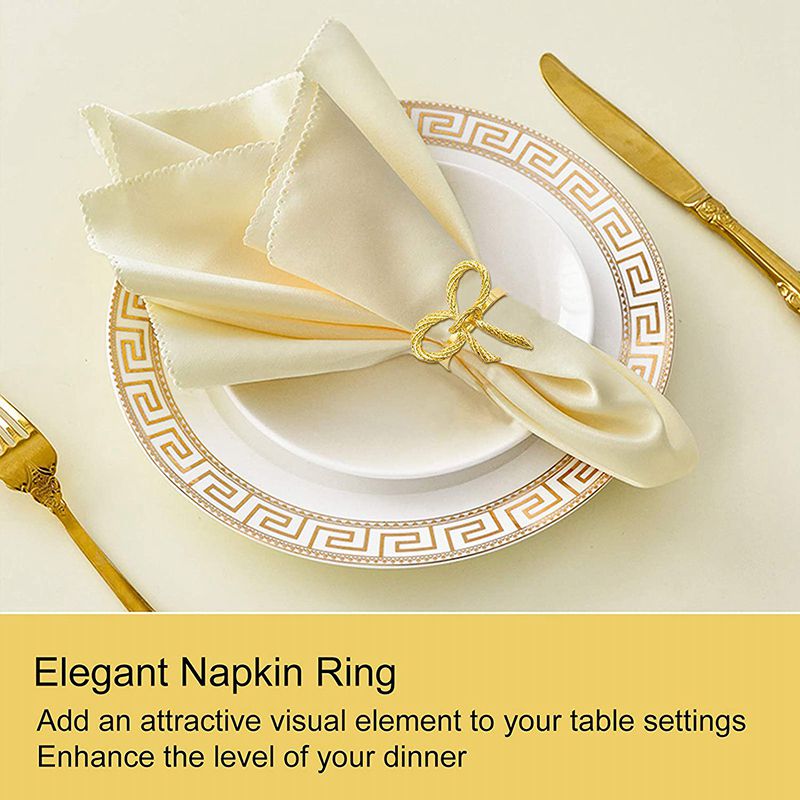 Butterfly Napkins Rings Set of 6, Gold Napkin Rings Holder for Wedding Christmas Family Gathering Table Decoration.