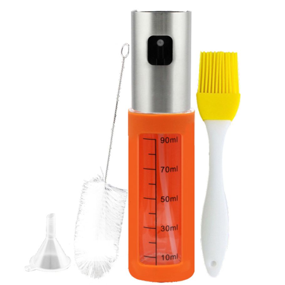 100ML Spray Bottle With Scale Refillable Glass Vinegar Gravy Oil Bottle Dispenser for Kitchen