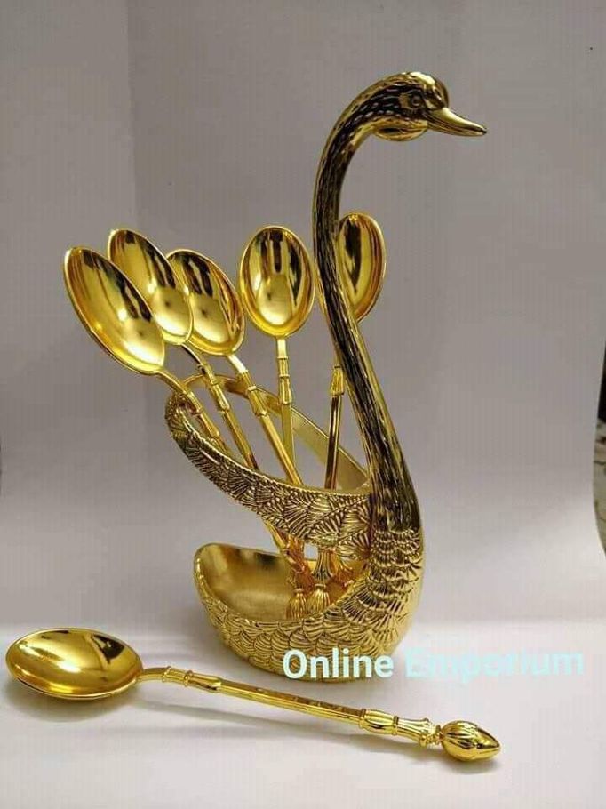 Golden Spoon Set সোনালী হাস চামচ