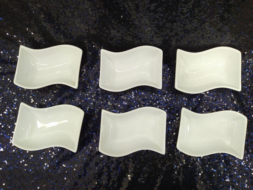 Ceramic Snack Plate Set - 6 Pcs - White