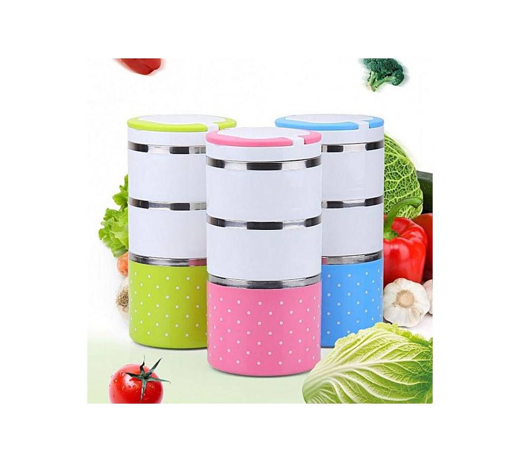 3 Layer Lunch Box - Green 1 Piece 