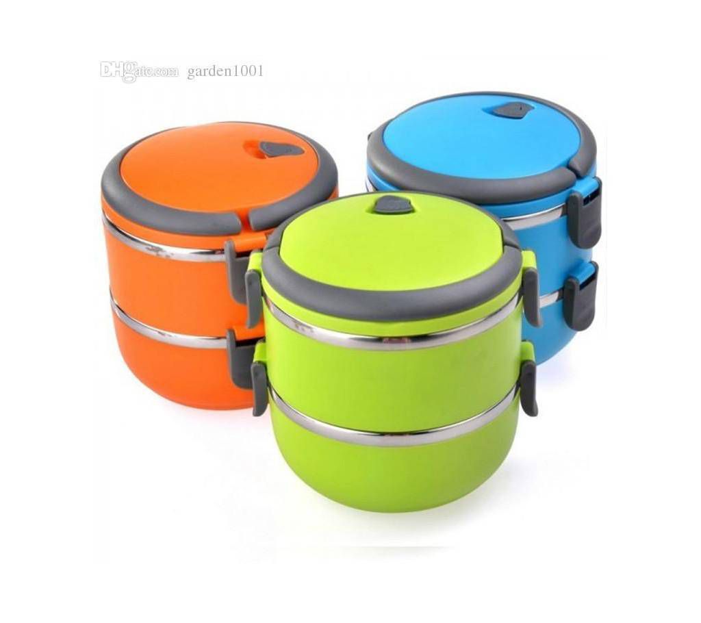 Two Layer Stainless Steel Lunchbox - 1 Piece 