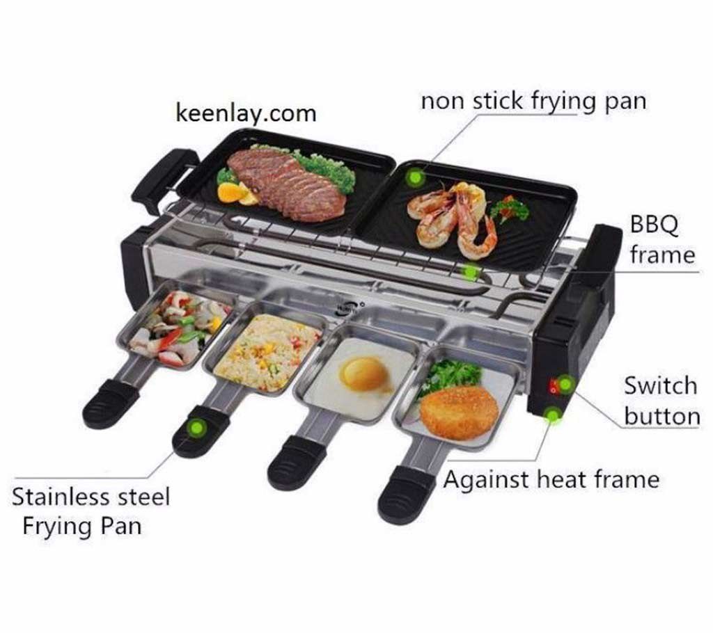 3-IN-1 smokeless electric BBQ grill