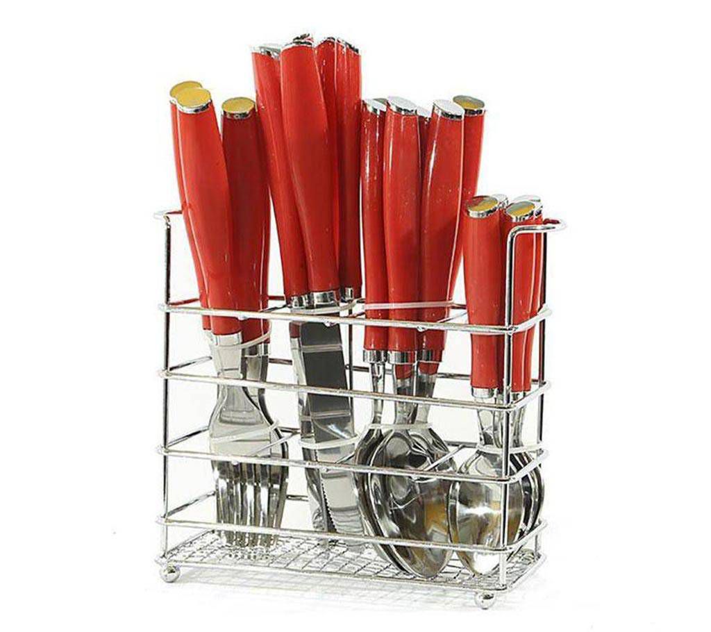 24 Piece Spoon Set - Red