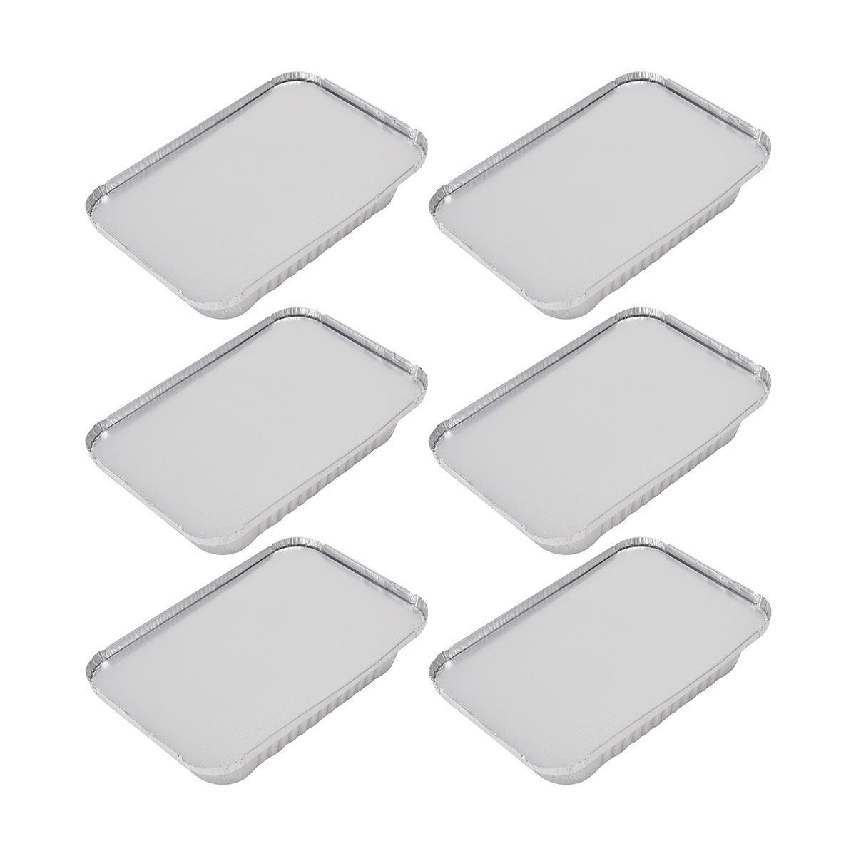 6 Pack Aluminium Baking Trays with Lids