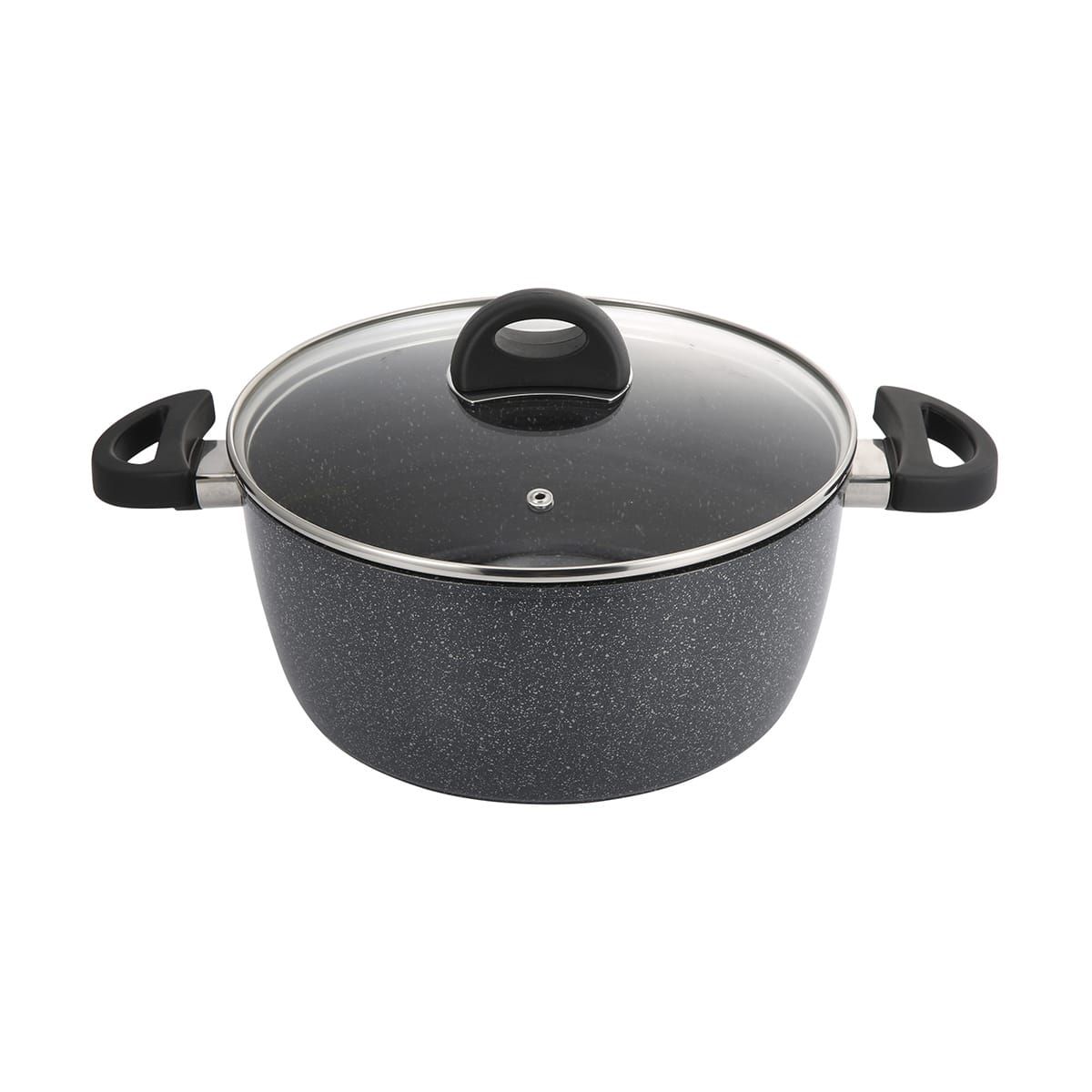 24cm Aluminium Saucepan - Stone Grey