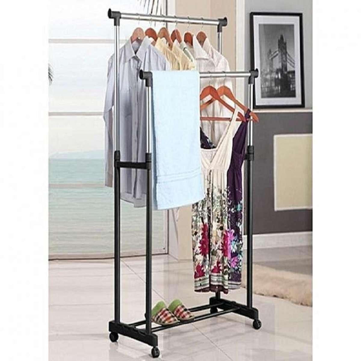 Folding Double Clothes & Shoe Rack