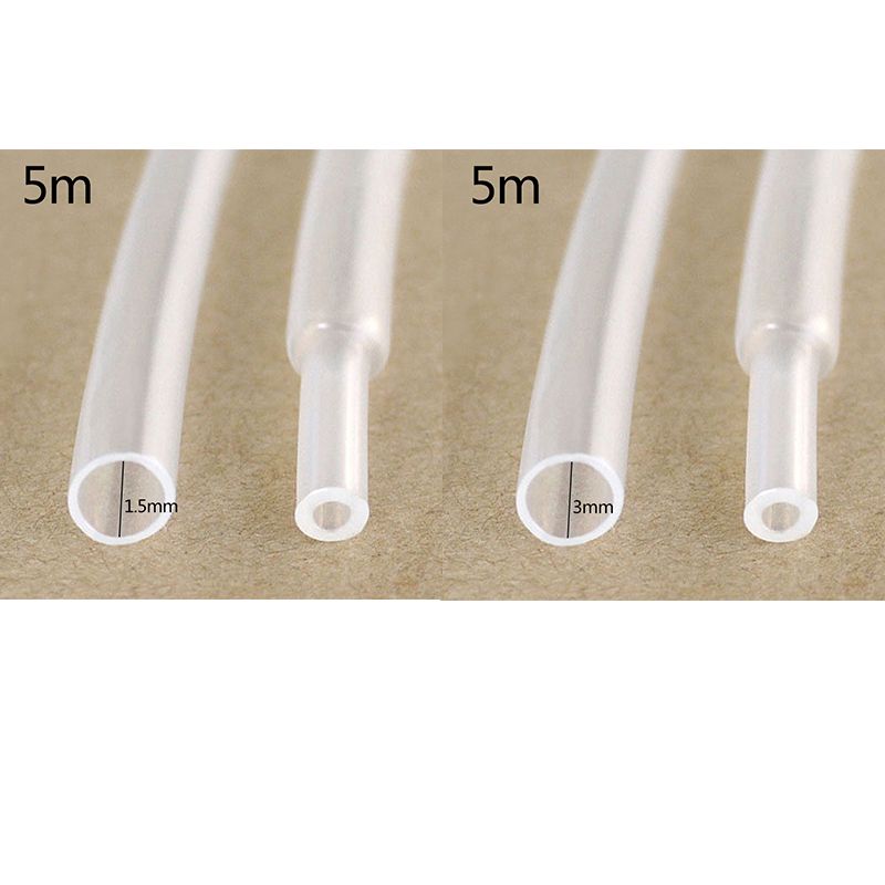 2 Pcs Clear Transparent Heat Shrink Tube Sleeve, Car Wiring, Boat Electrics - Kays Diametar 1.5Mm 5M & Kays Diametar 3Mm 5M