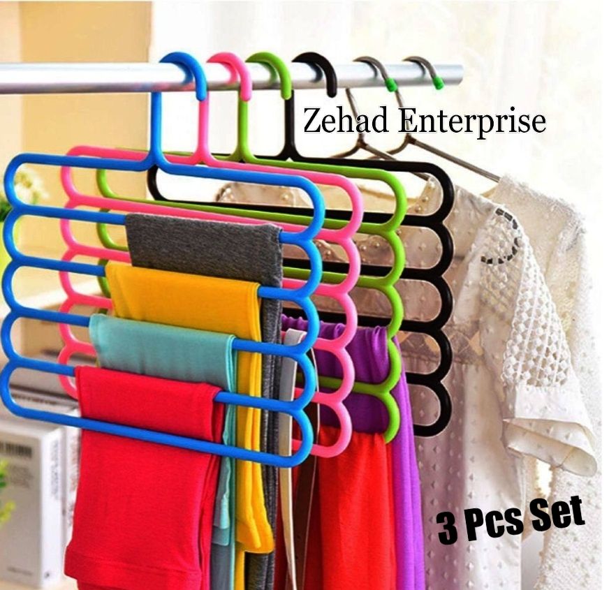 5 Layer Magic Hangers Hanger: Anti-Slip Multi-Purpose and Multi-Functional Magic Multiple Layer Trousers Hangers - FRAKIN (3Pcs-1Pack)