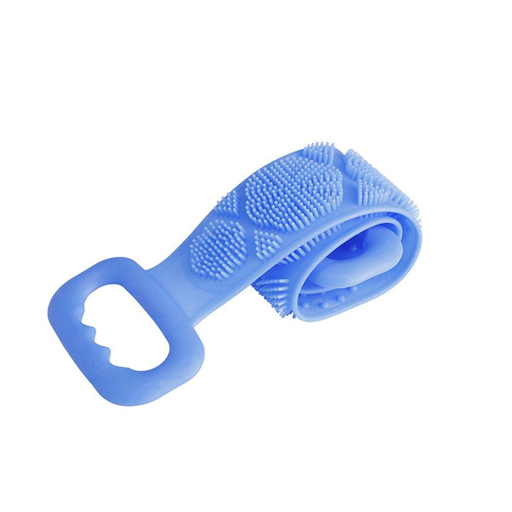 Double Sided Silicone Bath Body Brush Full Coverage Shower Back Brush Exfoliating Remove Horny Dirt Bath Towel Shower Scrub Belt