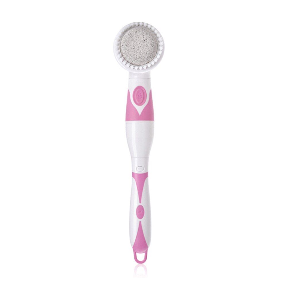 4-in-1 Interchangeable Electric Bath Brush Body Cleaning Long Handle Brush Spinning Spa Mage Shower Brush Sets Bathroom Tool