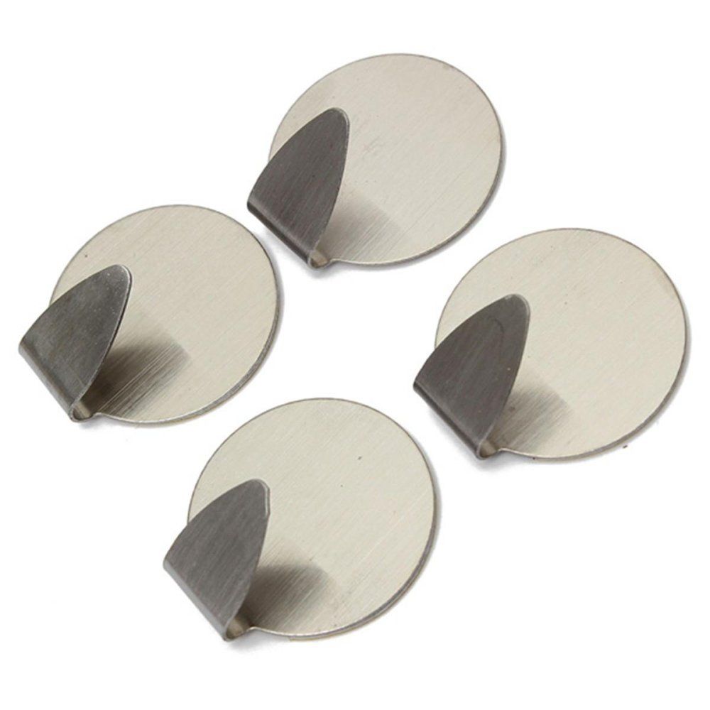 New 4 Stainless Wall Peg Laundry Hanger Self Adhesive Stick On Door Holder Hook Portable -