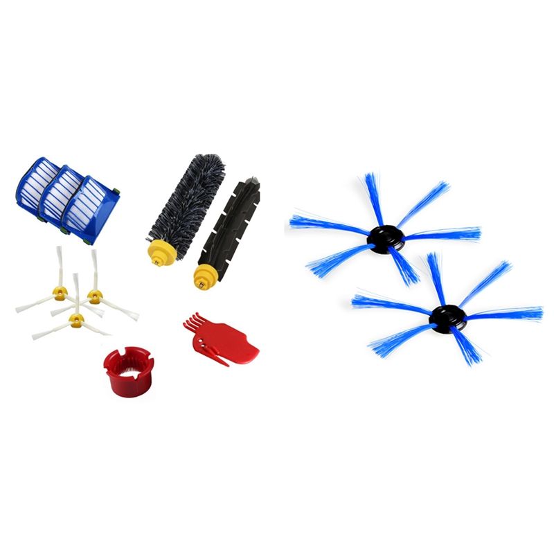 10Pcs Replacement Part for IRobot Roomba 600 610 620 Series 650 & 2PC Side Brush for Philips FC8700/FC8710/FC8820/FC8810